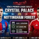 Nhận định soi kèo Crystal Palace vs Nottingham Forest 20h00 ngày 11/10 vòng 6 Ngoại hạng Anh 2026/27 chi tiết trên Xoilac TV.